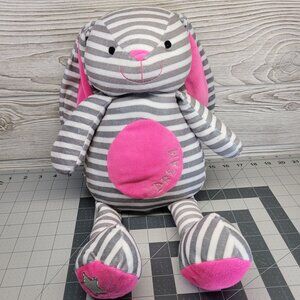 Bella Tunno Bunny Rabbit Poetic Plush Dream‎ Pink Gray White Stripes Easter
